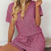 Ribbed Short Sleeve Loungewear Set