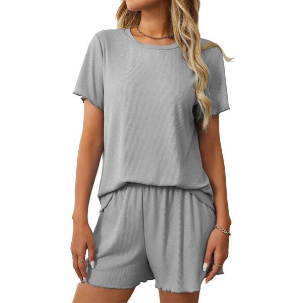 027486c7 79e7395f 2ea7 4a13 bd9c fd37dc53eba1.jpg Ribbed Short Sleeve Pajama Set