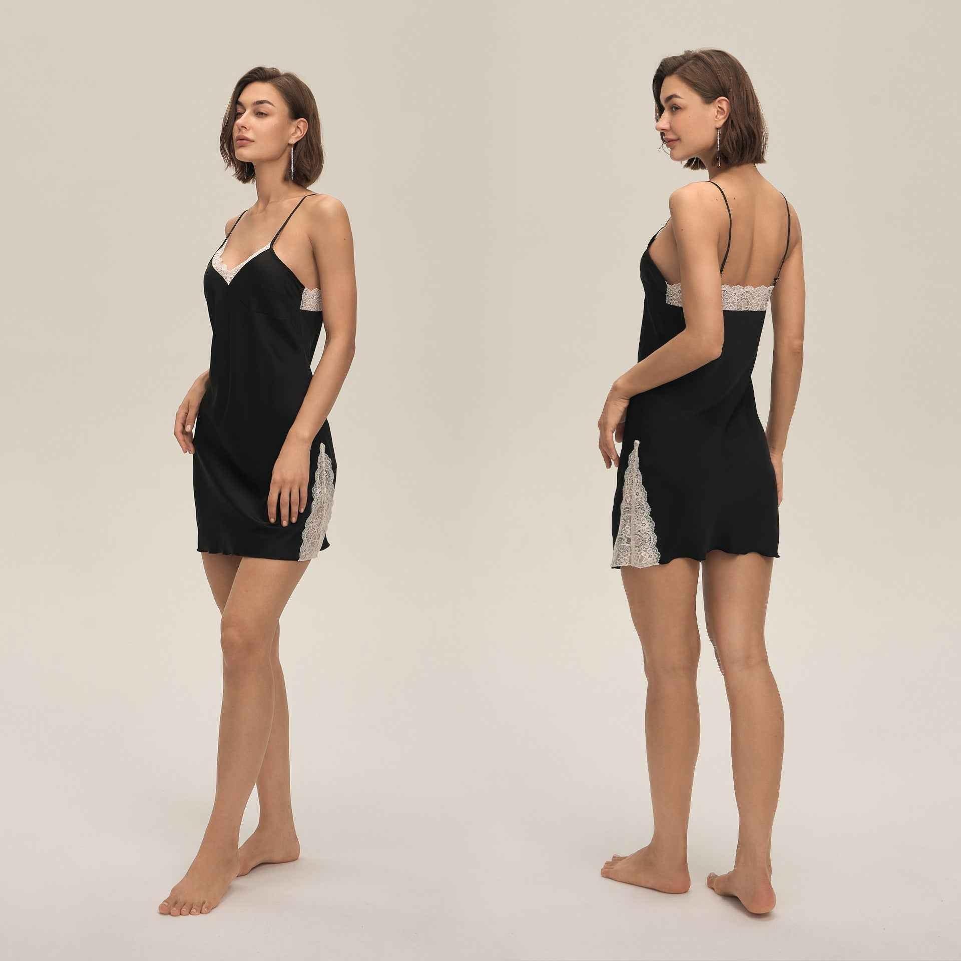 Lace Slim-Fit Satin Camisole Nightdress
