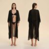 Mesh Fringe Chiffon Sheer Robe