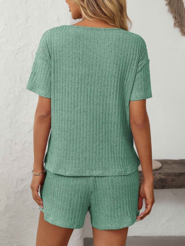 Ribbed Short Sleeve Loungewear Set