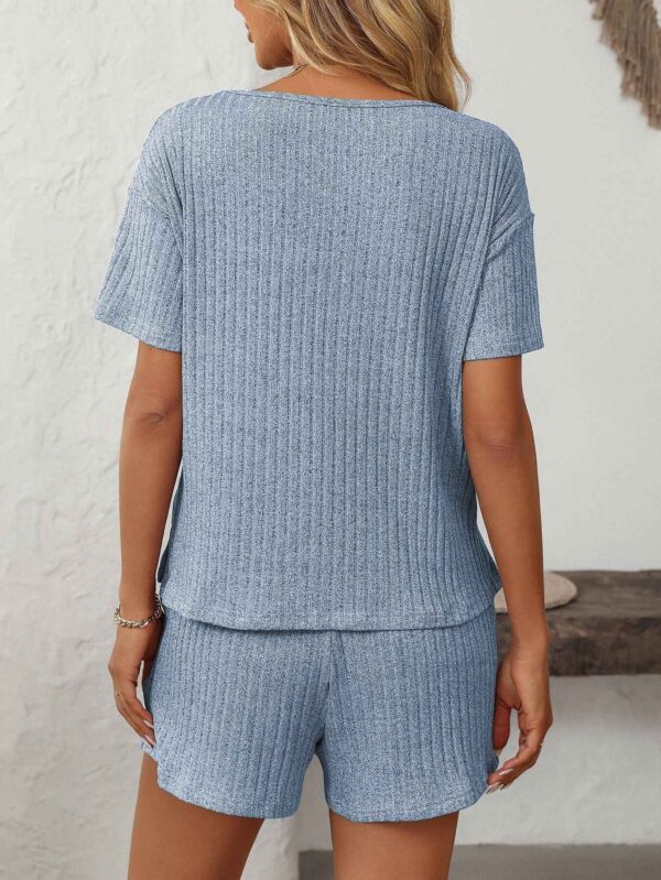 Ribbed Short Sleeve Loungewear Set