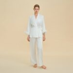 Light Luxury Detachable Feather Long Sleeve Pajama Set