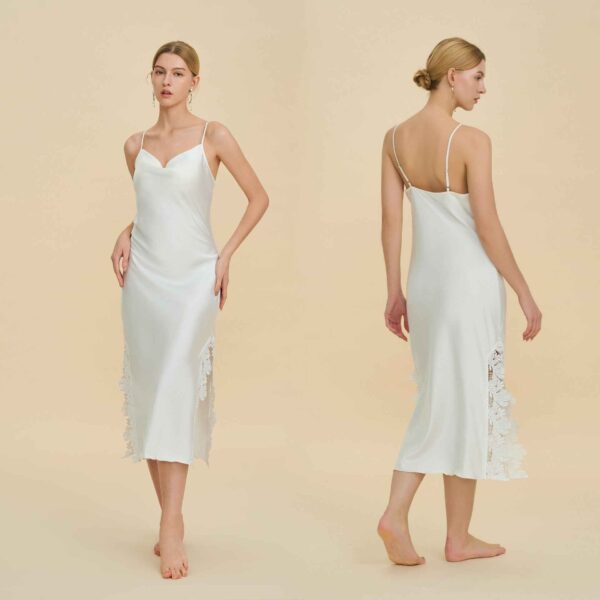 1aece536 a613ee16 e15f 4a97 b3f1 82e0da80cc42 1.jpg Lace Splice Slit Long Slip Nightgown