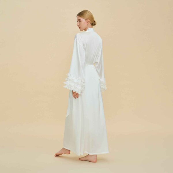 Satin Chiffon Bell Sleeve Long Cardigan