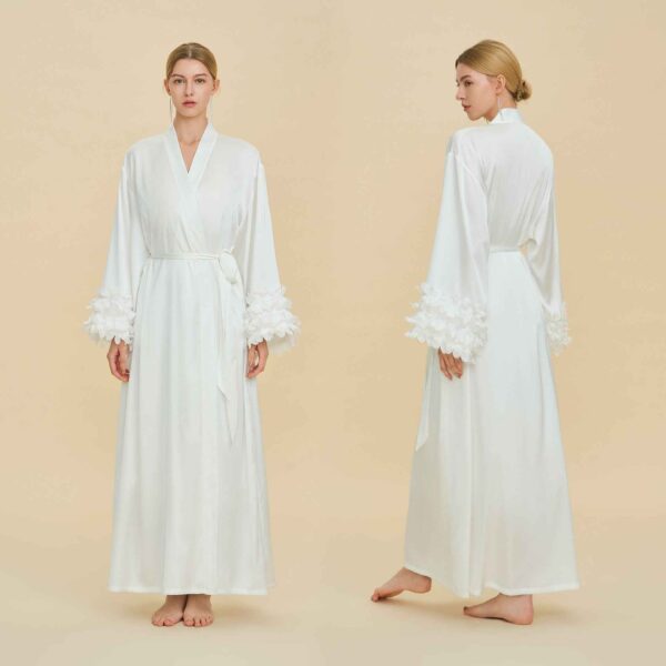 Satin Chiffon Bell Sleeve Long Cardigan