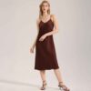 Satin Chiffon Solid Camisole Nightgown