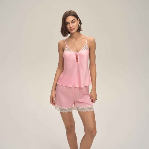 3607f6a9 a8daa25a a68b 4452 a041 b0eefe4418ed.jpg Lace Splice Camisole & Shorts Pajama Set