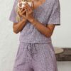 Ribbed Short Sleeve Loungewear Set