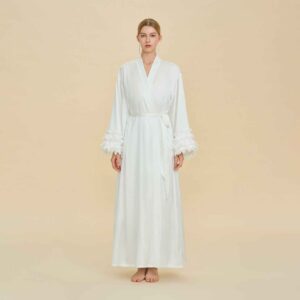 Satin Chiffon Bell Sleeve Long Cardigan