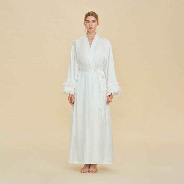 Satin Chiffon Bell Sleeve Long Cardigan