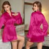 Ice Silk Solid Short Robe
