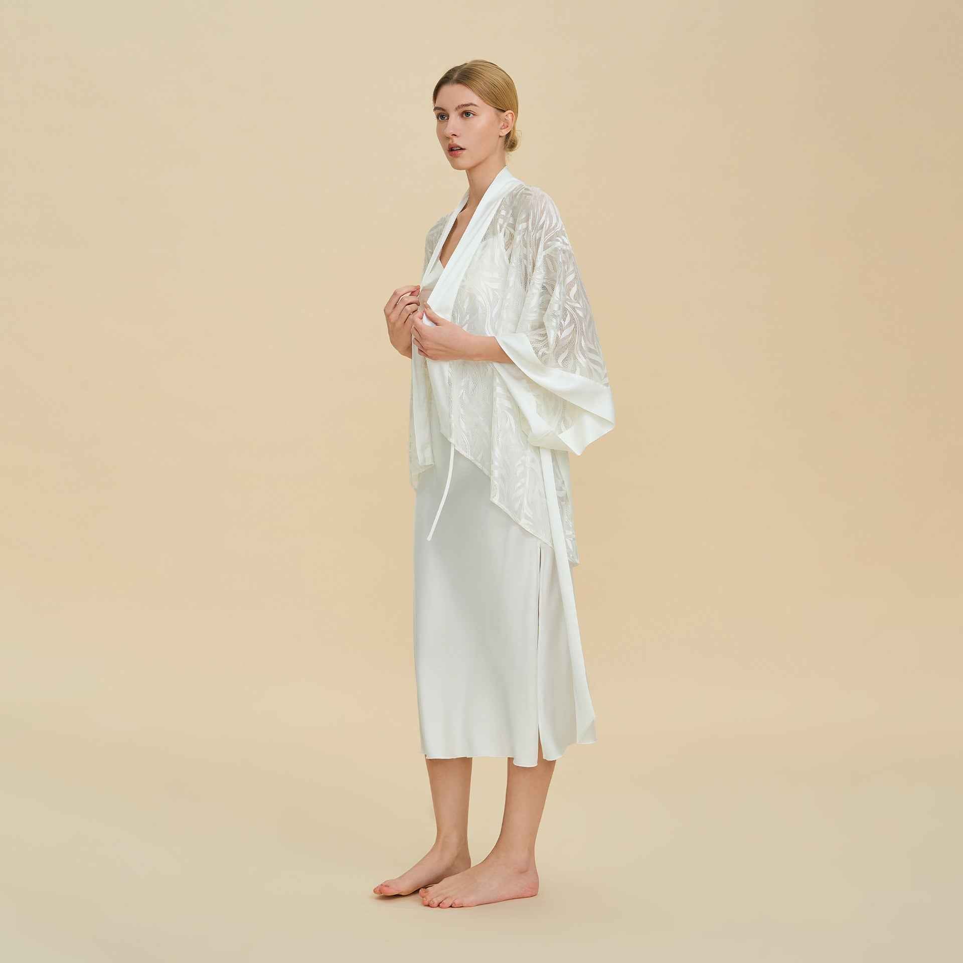 French Mesh Short Robe