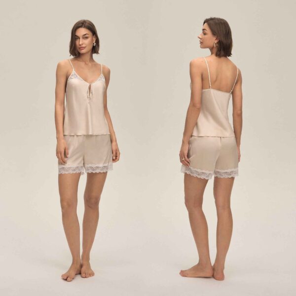 7e2cb1f4 8d93300b 49df 4aa6 a7e2 3b36317e4eef 1.jpg Lace Splice Camisole & Shorts Pajama Set