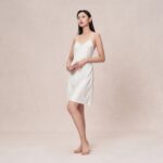 Satin Chiffon Slit Backless Camisole Nightgown