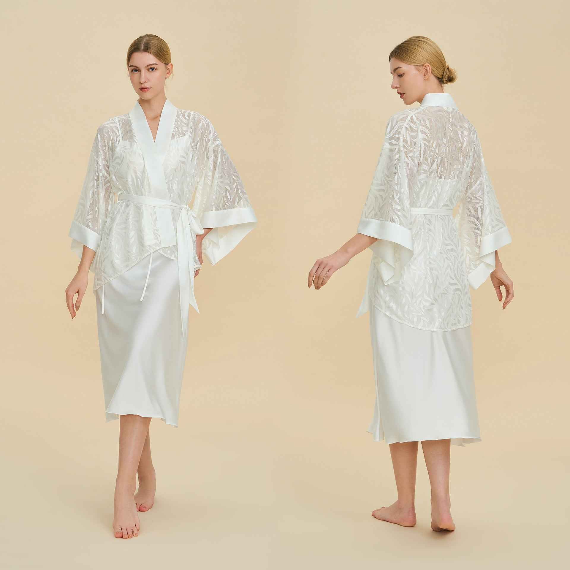 French Mesh Short Robe