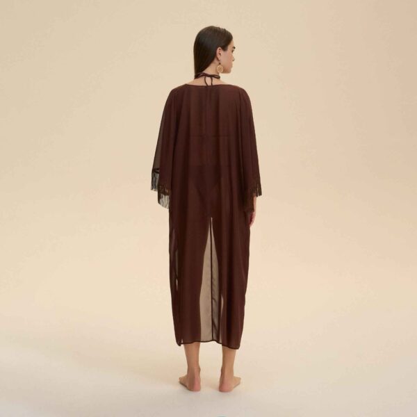 Mesh Fringe Chiffon Sheer Robe