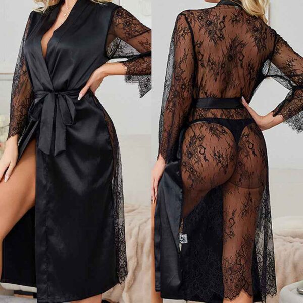 Lace Backless Long Robe