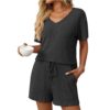 Ribbed Short Sleeve Loungewear Set