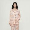 Rayon Printed Cardigan Long Sleeve Pajama Set