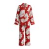 Rayon Turn-Down Collar Cardigan Long Sleeve Pajama Set
