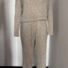 Ribbed Round Neck Long Sleeve Pajama Set