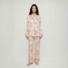 Rayon Printed Cardigan Long Sleeve Pajama Set