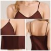 Satin Chiffon Solid Camisole Nightgown