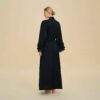 Satin Chiffon Bell Sleeve Long Cardigan
