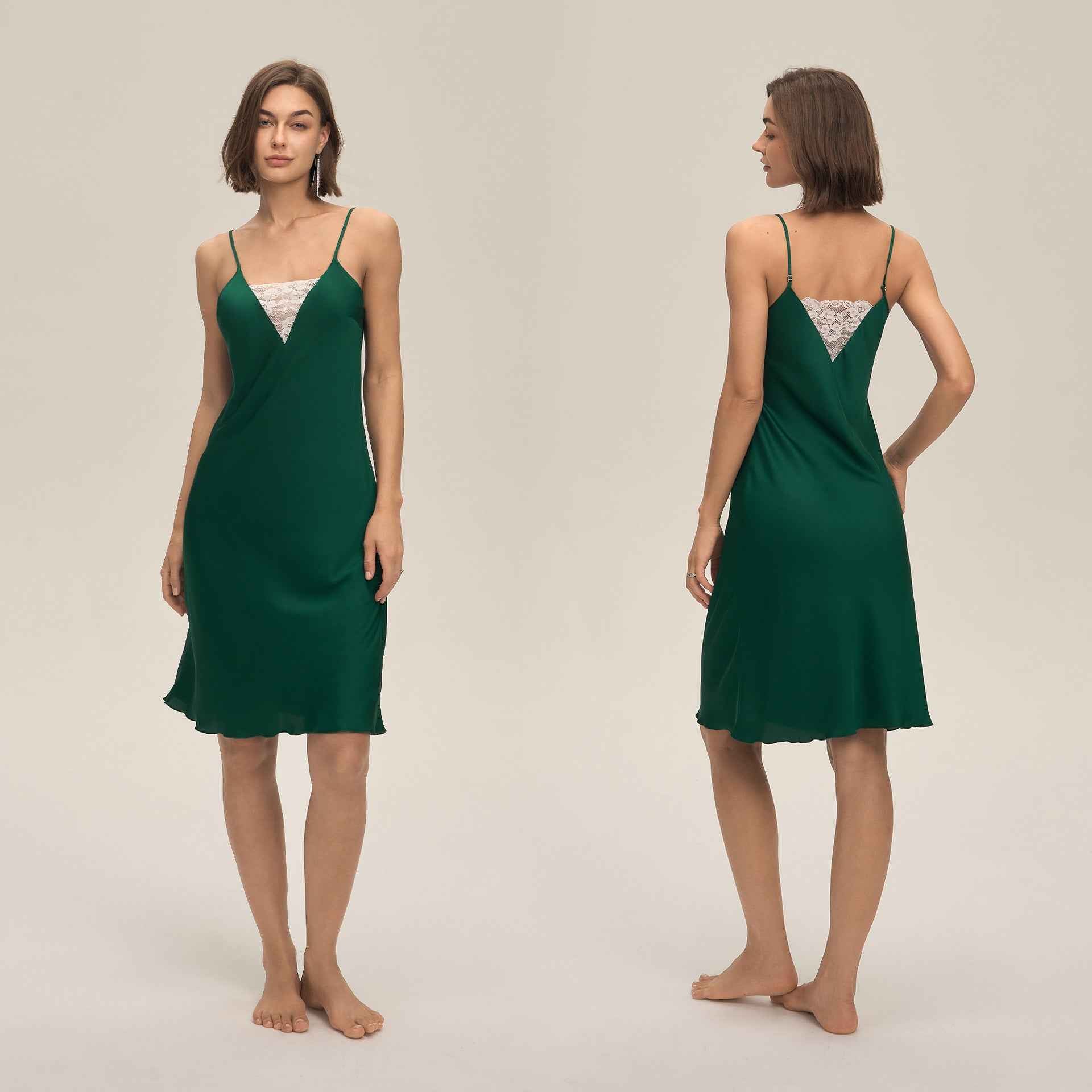 Lace Strapless Backless Satin Mini Dress