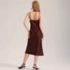 Satin Chiffon Solid Camisole Nightgown