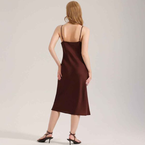 Satin Chiffon Solid Camisole Nightgown
