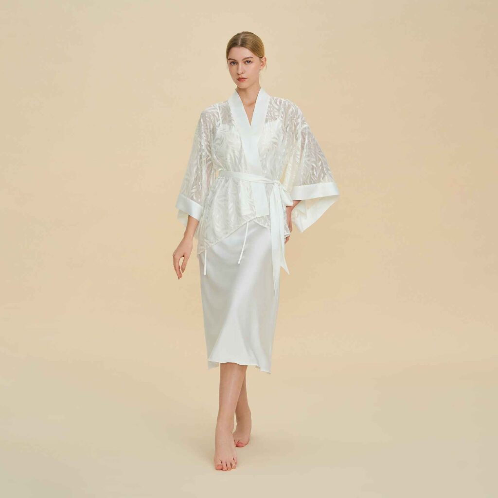 French Mesh Short Robe