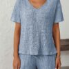 Ribbed Short Sleeve Loungewear Set