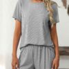 f01e450b 75824920 6a0a 4557 b59c 06423d6a85c7.jpg Ribbed Short Sleeve Pajama Set