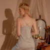 Soft Ribbed Slip Dress - Gray