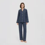 Women's Satin Chiffon Long Sleeve Pajama Set