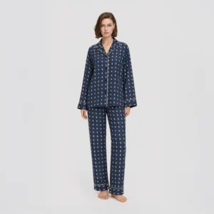 Women's satin chiffon pajama set, product view 1