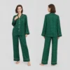 Dark green pajama set with moon print